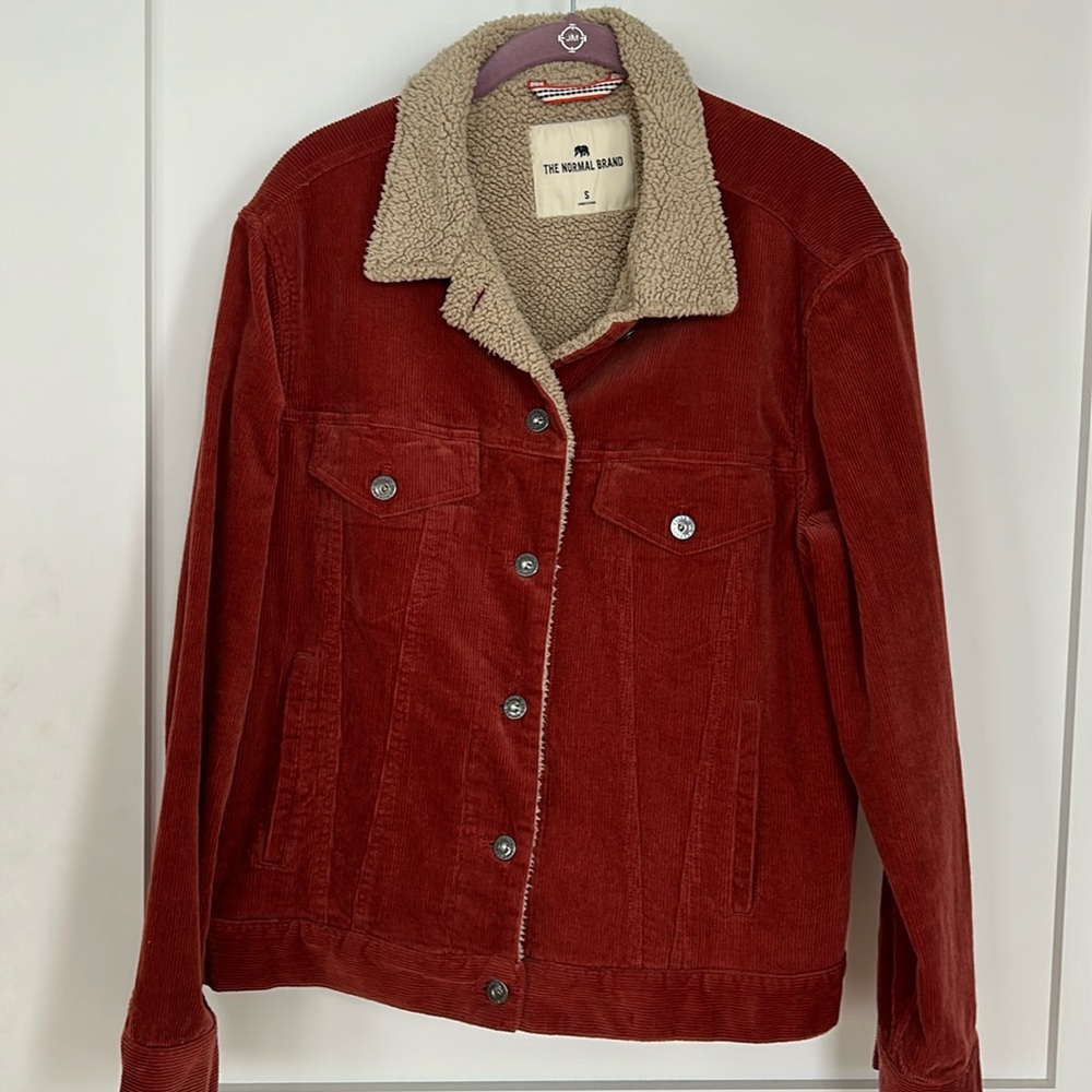 The Normal Brand corduroy jacket with Sherpa lining, size small